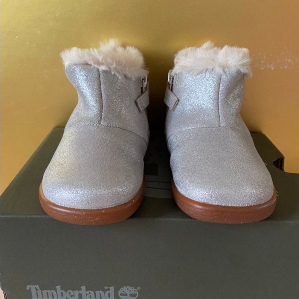 Timberland tree sprout bootie silver suede toddle size 6
